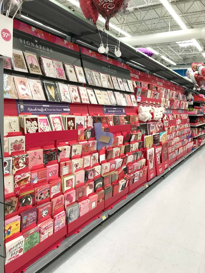 walmart valentines day cards section