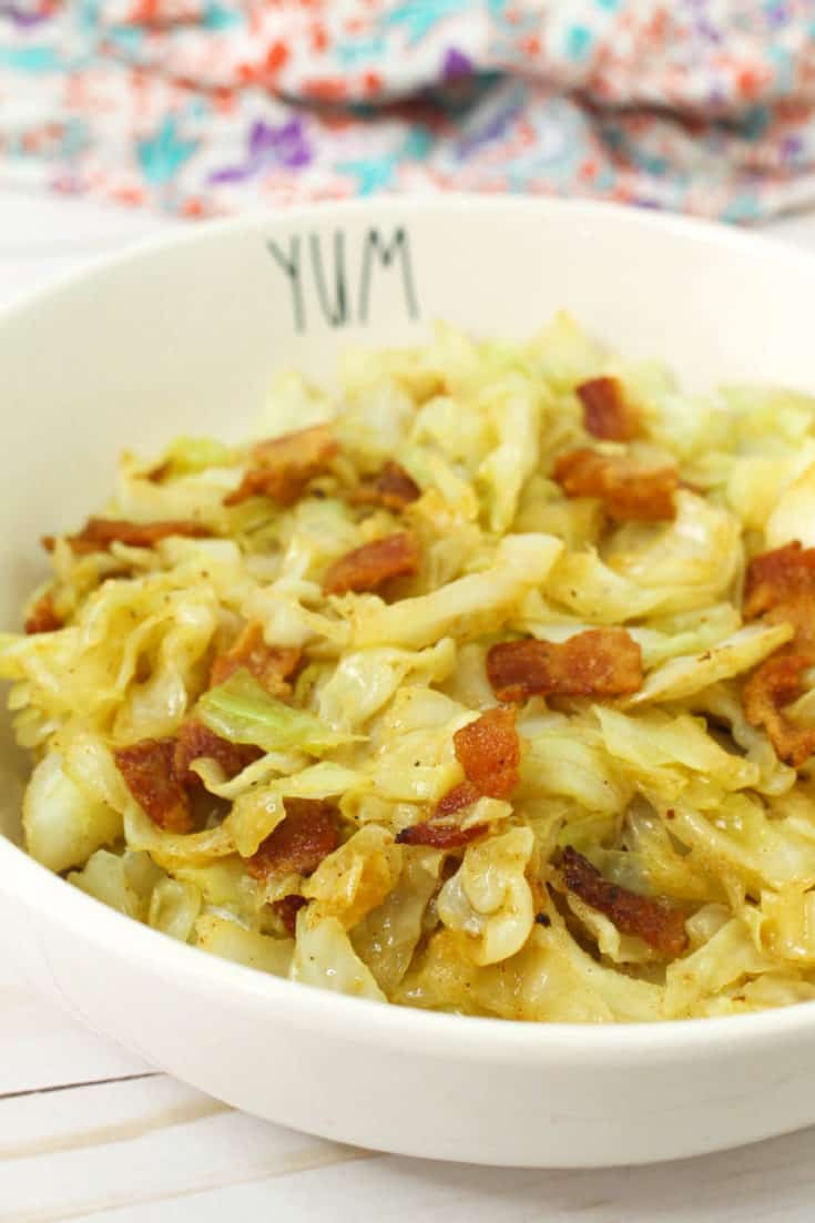 Keto Fried Cabbage with Bacon
