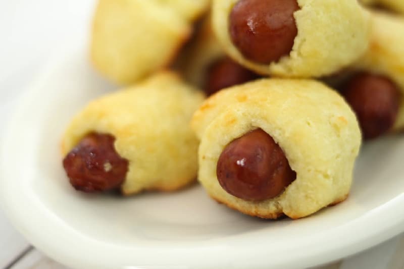 close up low carb pigs in a blanket