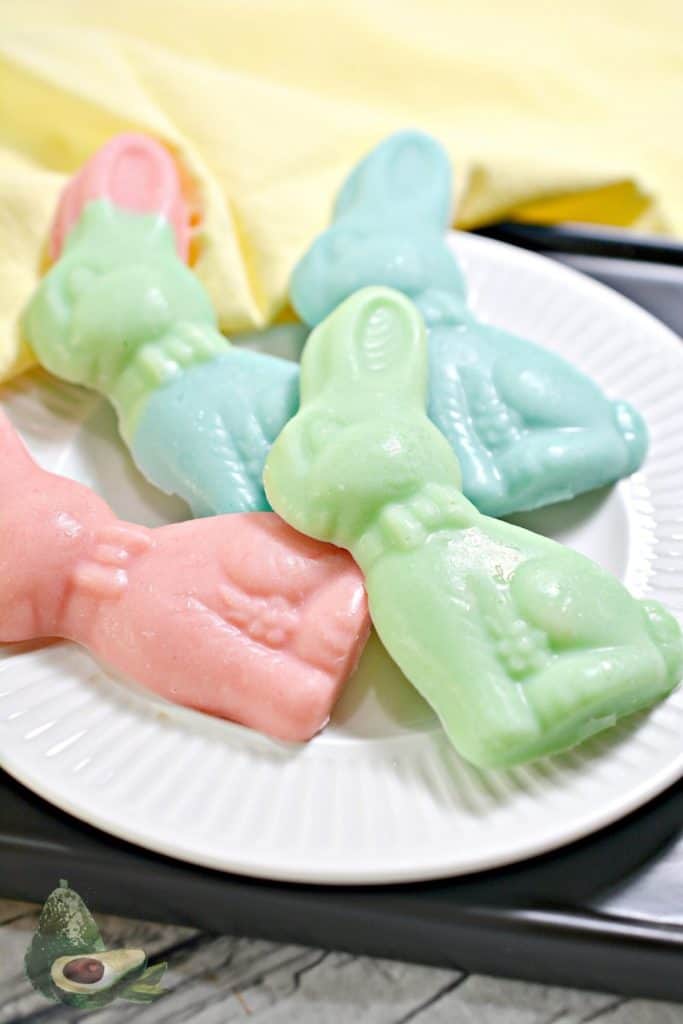 colored white chocolate easter bunnies