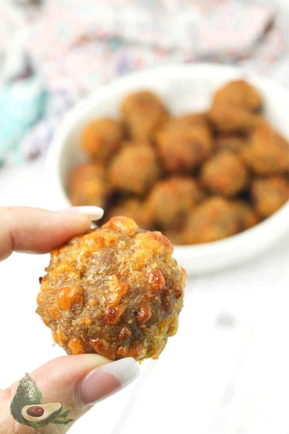 Cheesy Keto Sausage Balls | Flourless Sausage Balls